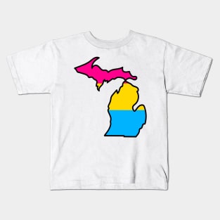 Michigan Pansexual Flag Kids T-Shirt